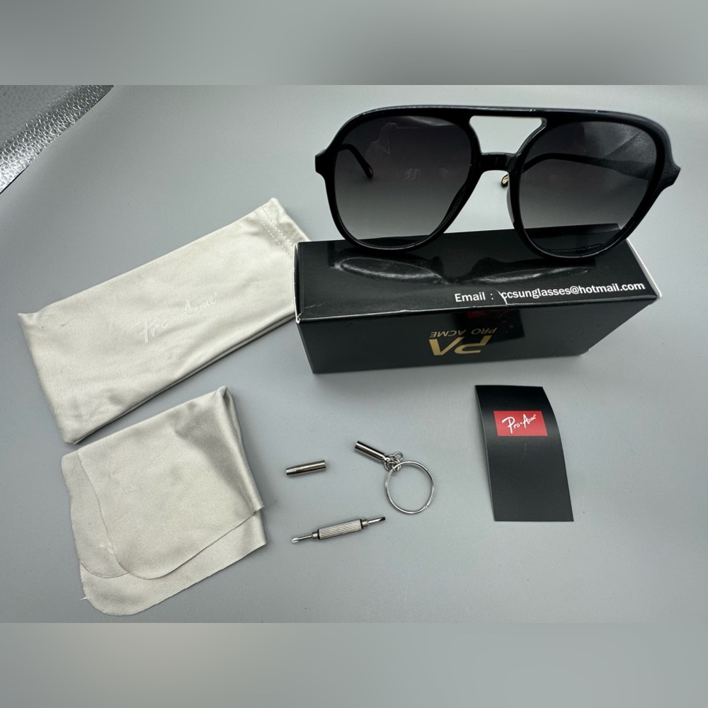 Pro Acme Retro Square Polarized Aviator Sunglasses for Womens Mens 70s Vintage